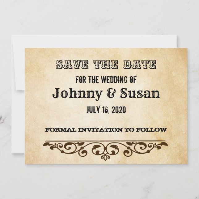 Western Theme Wedding Enregistrer la carte Date (Devant)
