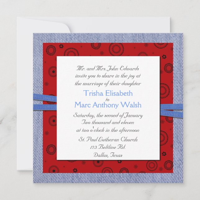 Western Theme Wedding Invitation (Front)