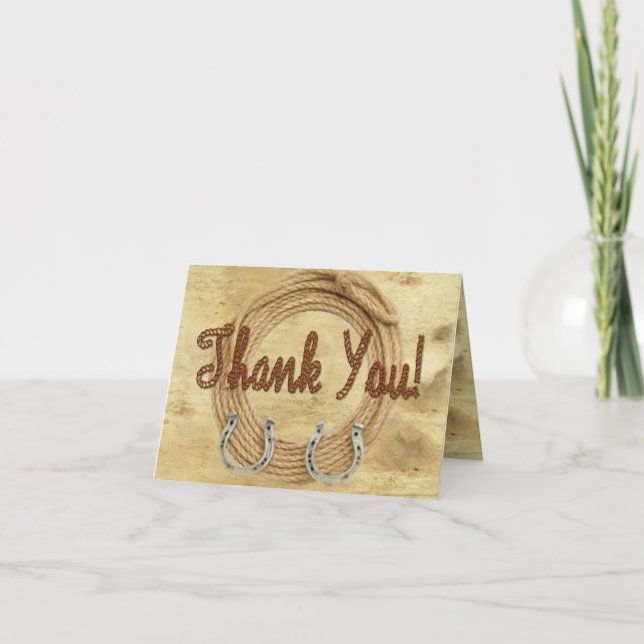 Western Theme Wedding Thank you Card (Front)
