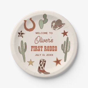 Western Themed First Rodeo Birthday  Paper Plate