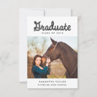 Western Themed Graduation Party Mini Invitation