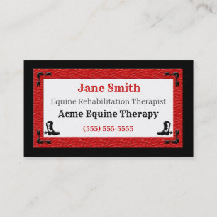 Western Themed Red and Black Professional Business Card