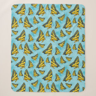 Western Tiger Swallowtail Butterfly on Clouds Sherpa Blanket