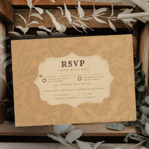 Western Tooled Cream Terracotta Meal Wedding RSVP