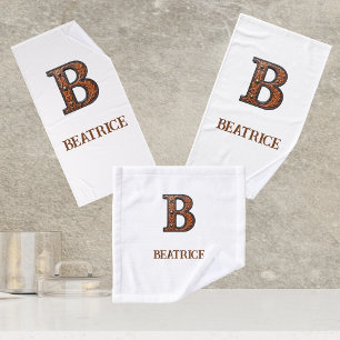 Western Tooled Leather Initial Monogram B Bath Towel Set