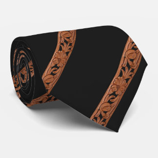 Western Tooled Leather Print Tie