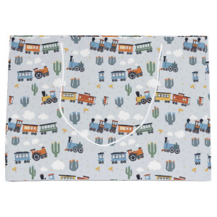 Western Train Adventure Gift Bag   Cute Cactus 