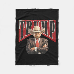 Western Trump Cowboy Tee Take America Back Trump D Fleece Blanket