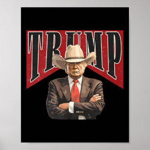 Western Trump Cowboy Tee Take America Back Trump D Poster