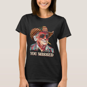 Western Trump Cowboy You Missed American Flag Cowb T-Shirt