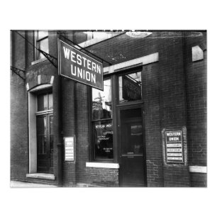 Western Union Old 1930 Black and White Photo Print