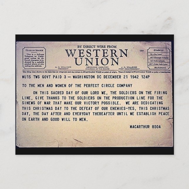 Western Union Postcard (Front)