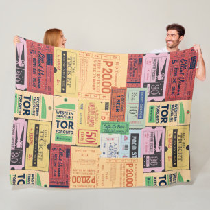 Western unique old cenima tickets Rustic gift Fleece Blanket