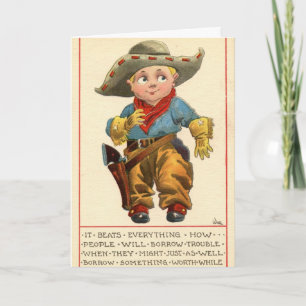 Western Vintage 1912 Lil' Cowboy Carte de voeux