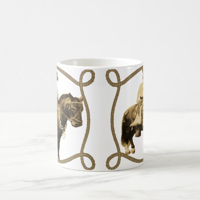 Western Vintage Cowboy On Horse Coffee Mug (Center)