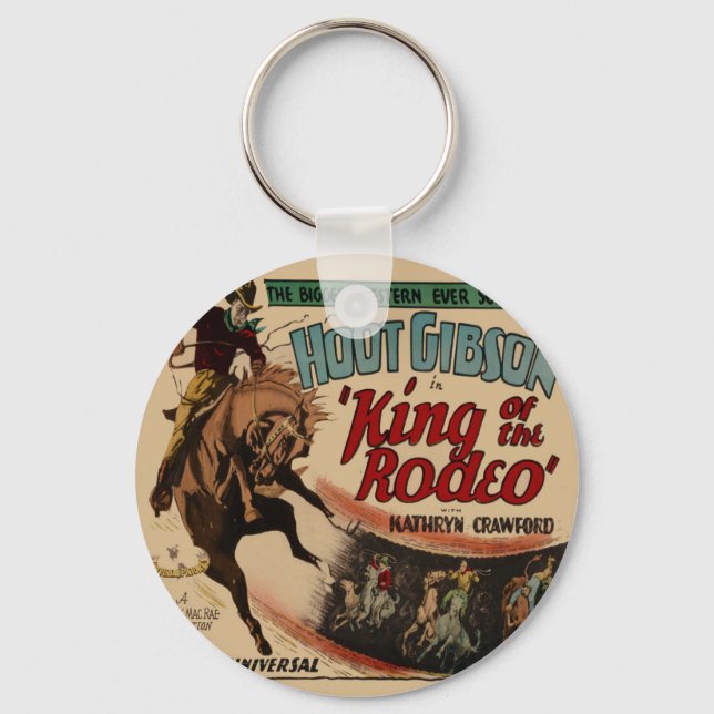 Western Vintage Cowboy Rodeo Keychain (Front)