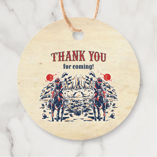 Western Vintage Desert First Rodeo 1st Birthday Favour Tags
