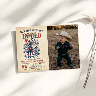 Western Vintage Desert Rodeo 2nd Birthday Photo Invitation