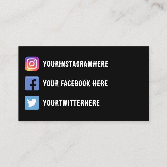 Western Vintage Instagram Twitter Facebook Business Card (Front)
