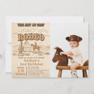 Western Vintage Rodeo 2nd Birthday Invitation