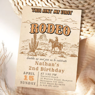 Western Vintage Rodeo 2nd Birthday Invitation