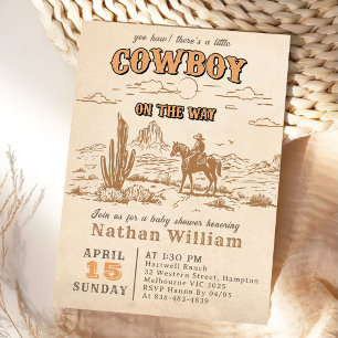 Western Vintage Rodeo Baby Shower Invitation 