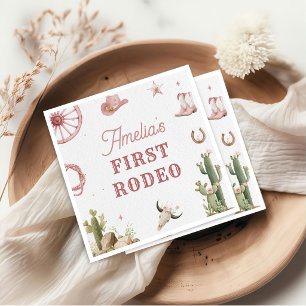Western Vintage Rodeo Birthday Paper Napkin
