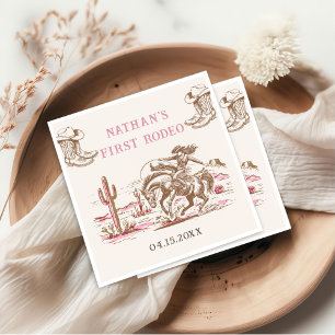 Western Vintage Rodeo Birthday Paper Napkin