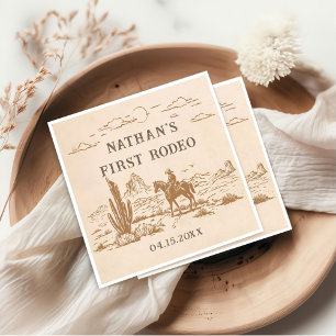 Western Vintage Rodeo Birthday Paper Napkin