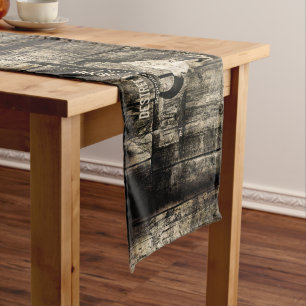 Western Vintage Rustic Wedding Bull Skull Short Table Runner