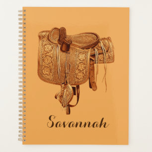 Western Vintage Saddle,Cowgirl,Simple Personalize Planner