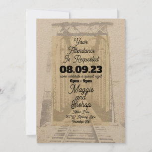 Western Vintage We Request Your Attendance Invitation