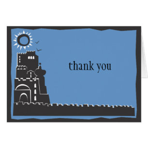 Western Wall Bar Bat Mitzvah Thank You Card