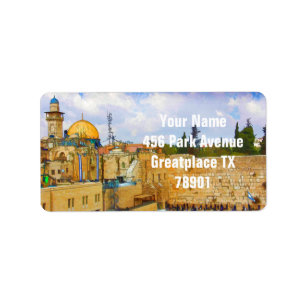 Western Wall in Jerusalem (Wall of Sorrow) Label