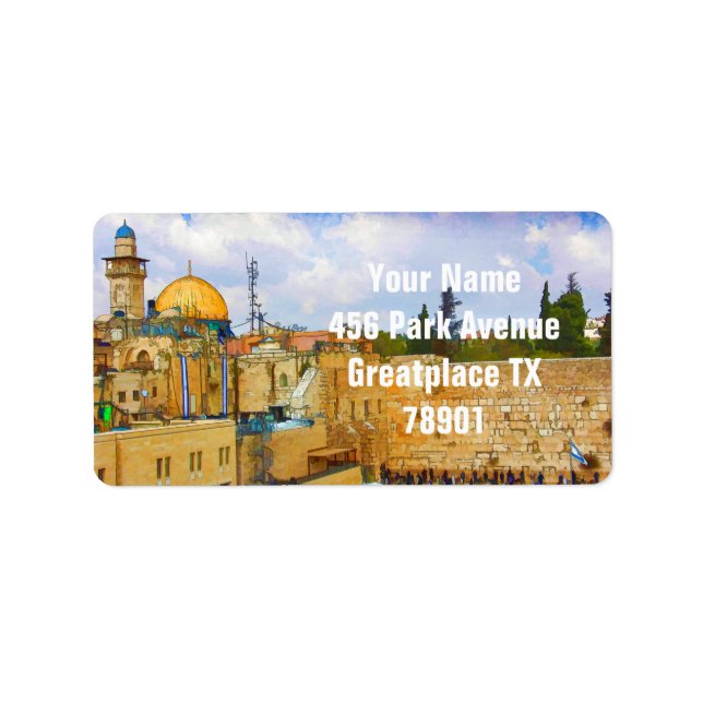 Western Wall in Jerusalem (Wall of Sorrow) Label (Front)