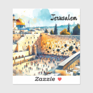 Western Wall Kotel Water Colour Art