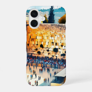 Western Wall Kotel Water Colour Art iPhone 16 Case
