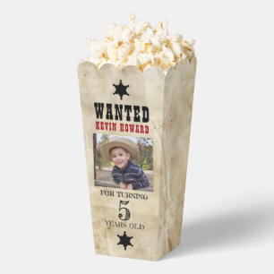Western Wanted Poster Birthday 2.5"w x 3.5"l x 7.5 Favor Box