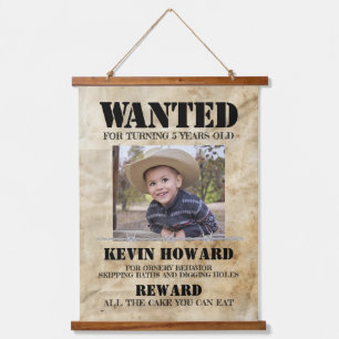 Western Wanted Poster Birthday Hanging Tapestry