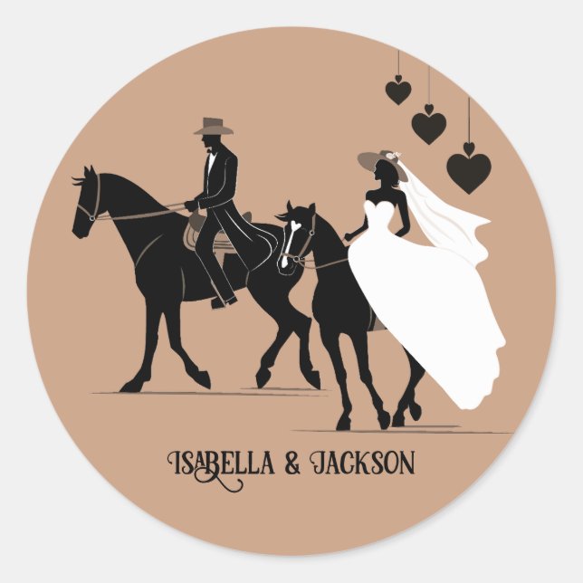Western Wedding  Classic Round Sticker (Front)