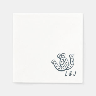 Western Wedding Custom Initials Country Cocktail Napkin