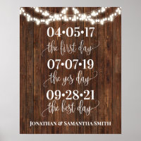 Western Wedding Date Yes Day Best Day Sign