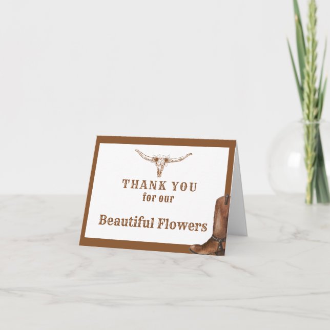 Western Wedding Day Thank you card to Vendor (Front)