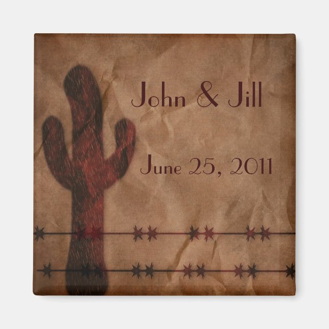 Western Wedding Favour Magnet (Front)