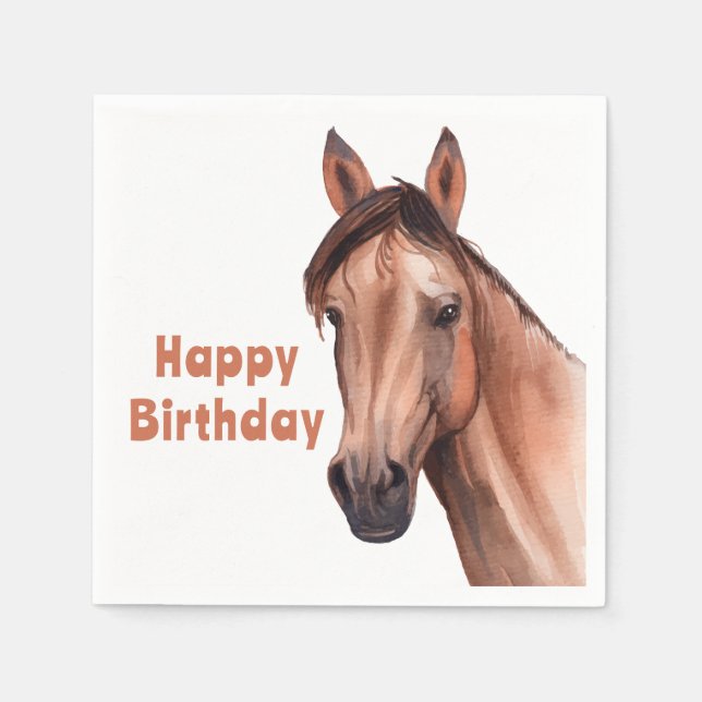 Western Wedding  Horse Rustic Country Equestrian Napkin (Front)