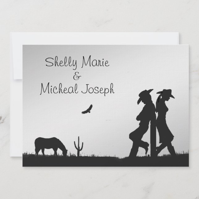 Western Wedding Invitation (Back)