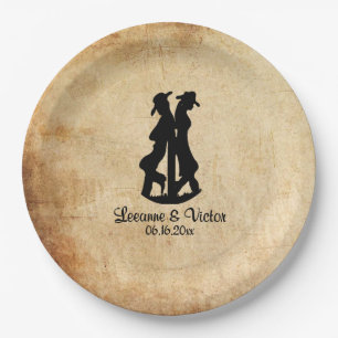 Western Wedding Personalized Paper Plate