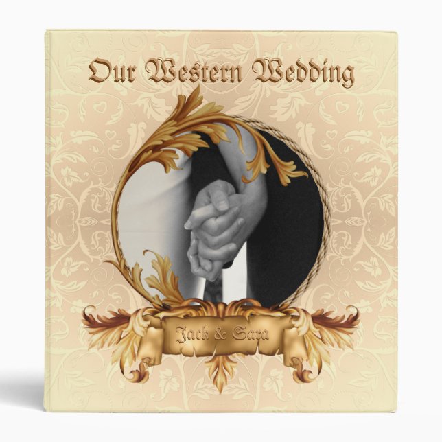 Western Wedding Photo Album Scrapbook Binder (Front)