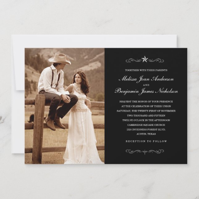 Western Wedding Photo Invitations (Front)