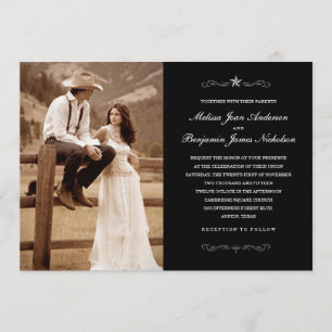 Western Wedding Photo Invitations